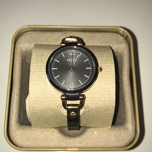 Silver Fossil Watch